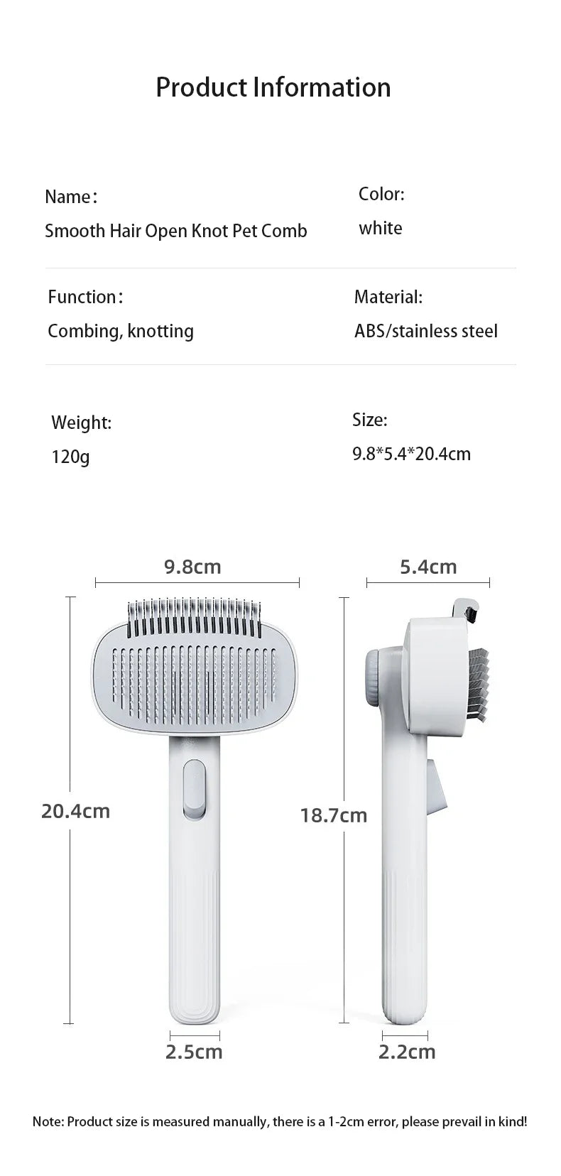 Dual-Sided Pet Hair Brush