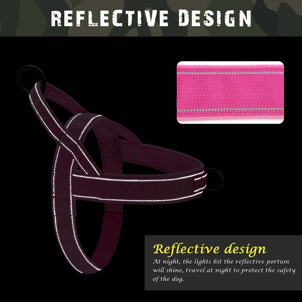 Reflective No-Pull Nylon Dog Harness