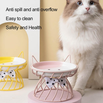 Elevated Cat Food Bowl Large Capacity