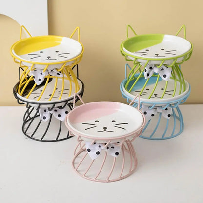 Elevated Cat Food Bowl Large Capacity