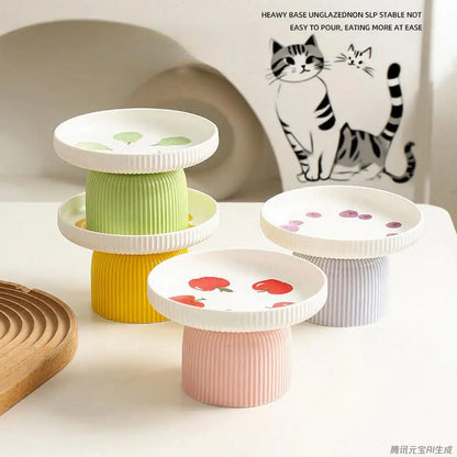 Elevated Ceramic Cat Bowl