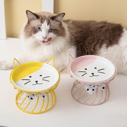 Elevated Cat Food Bowl Large Capacity