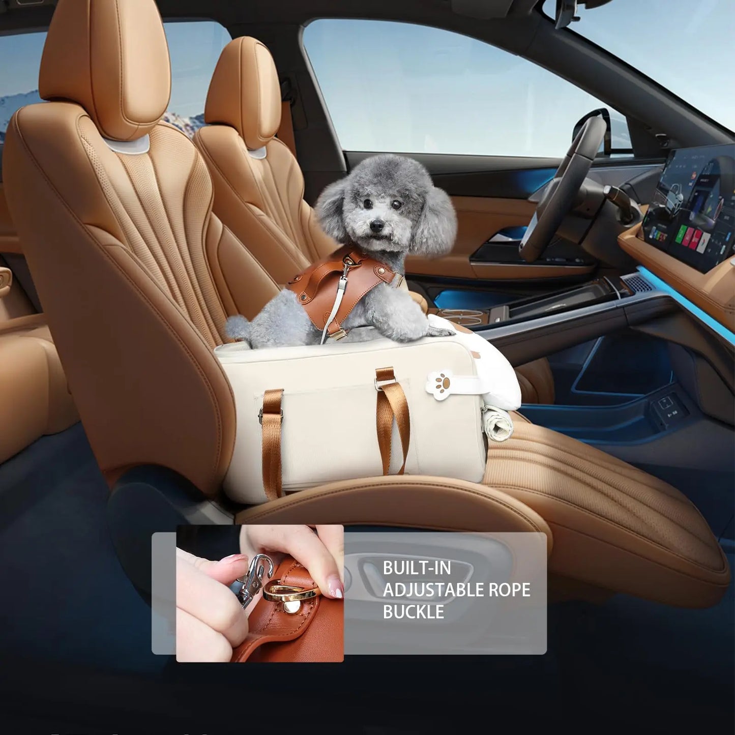 Dog car seat center console pet seat