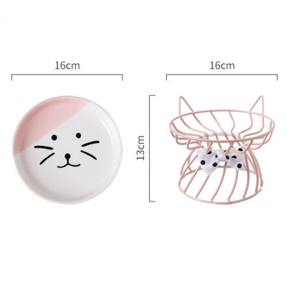 Elevated Cat Food Bowl Large Capacity