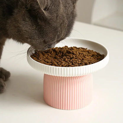 Elevated Ceramic Cat Bowl