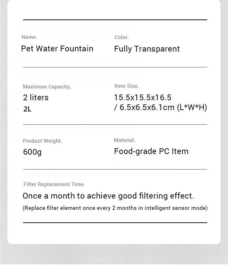 Auto Smart Cat Water Fountain