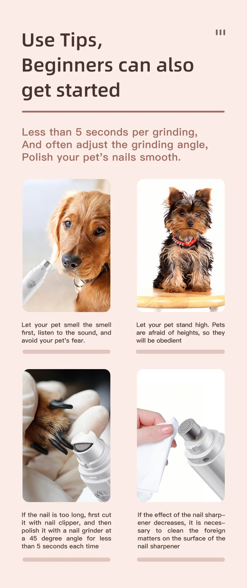 500 MAh 2-Speed Pet Nail Trimmers