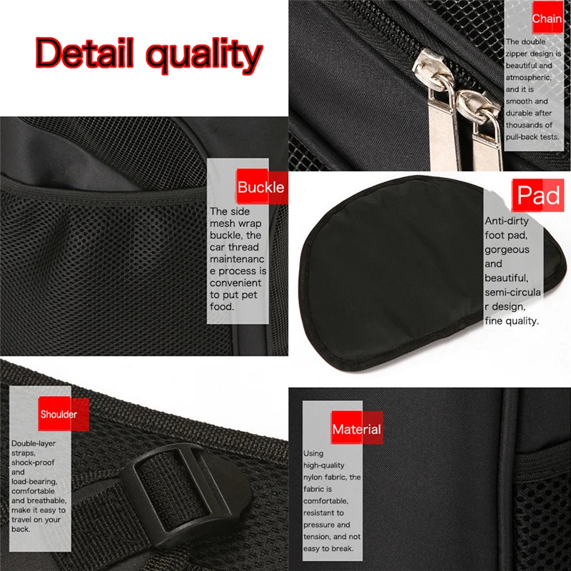 Portable Foldable Pet Mesh Carrier