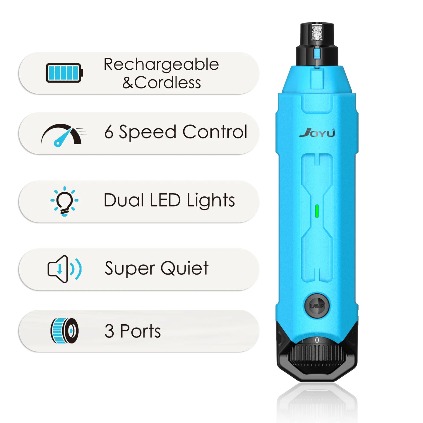 6-Speed Rechargeable Pet Nail Grinder