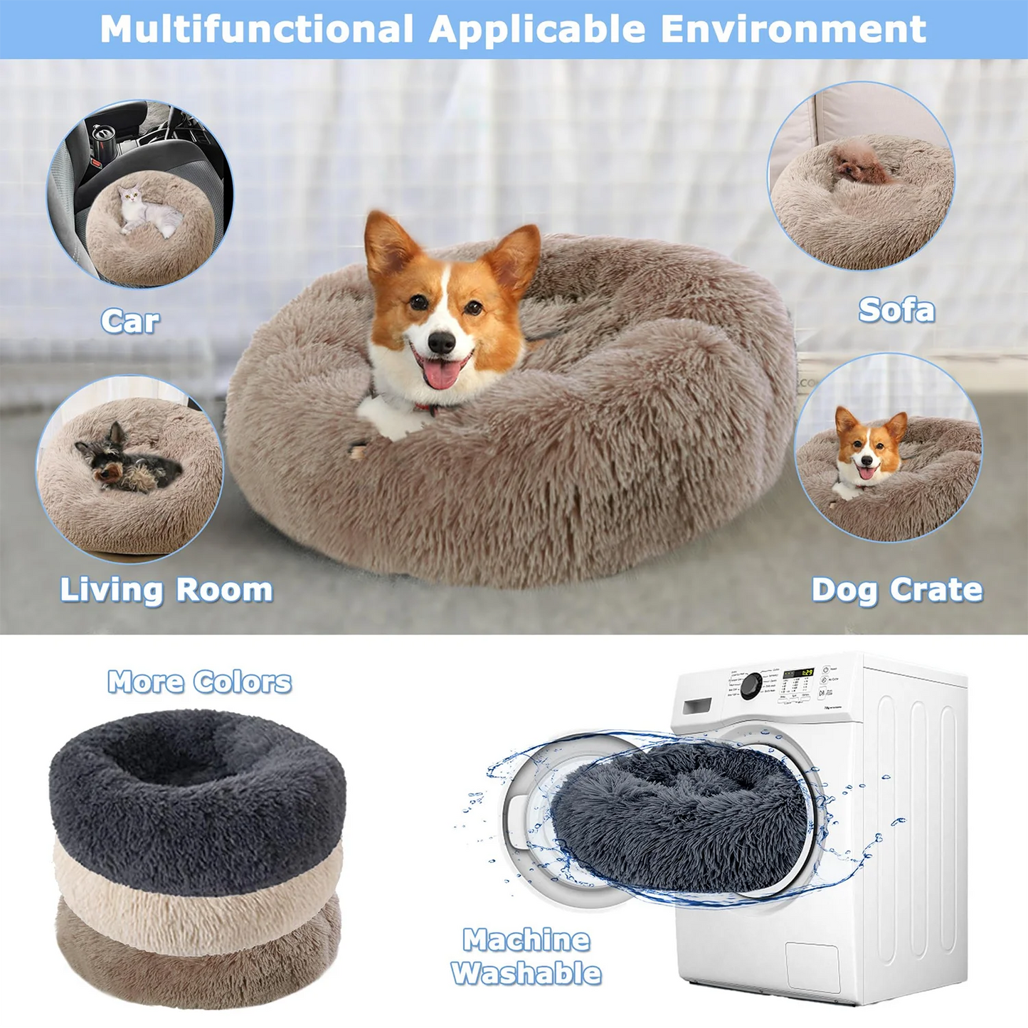 Round Pet Bed for Large Dog Bed