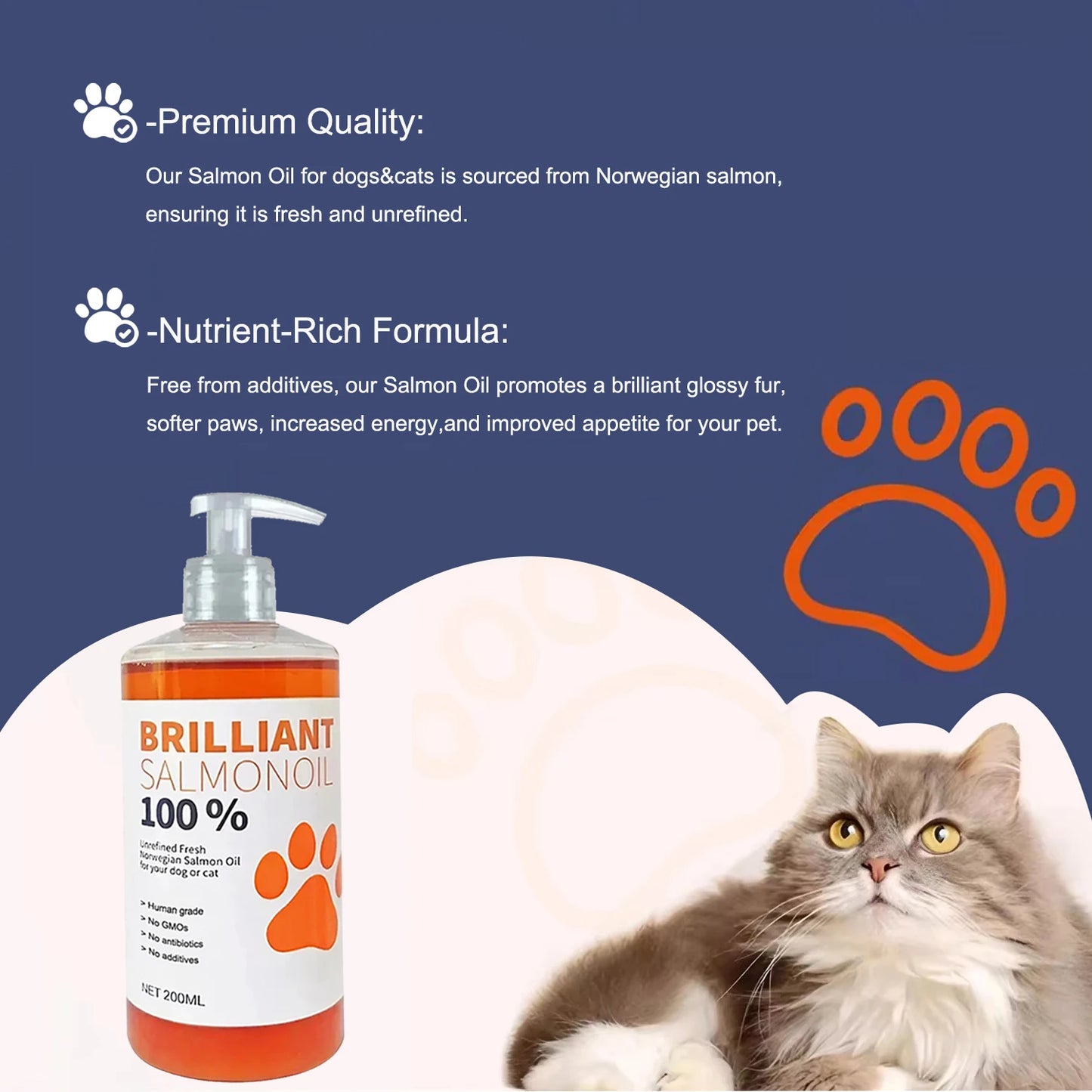 8 fl oz 200ML PET SALMON OIL