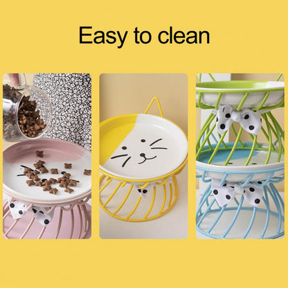 Elevated Cat Food Bowl Large Capacity
