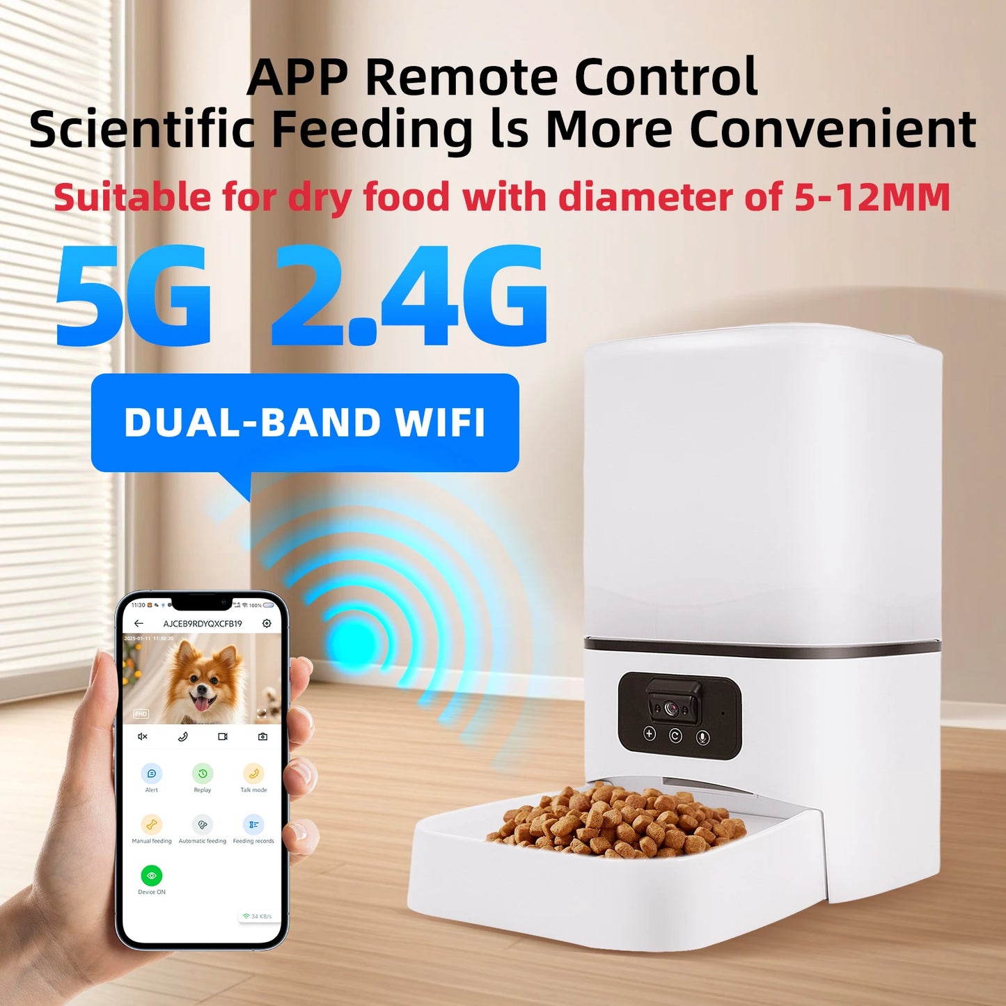 6L 5G Smart Camera APP Pet Feeder