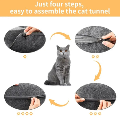 2-in-1 Donut Cat Tunnel Bed
