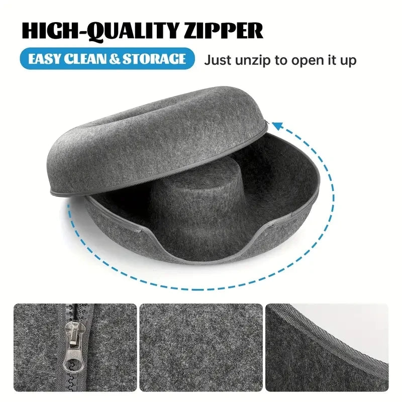 2-in-1 Donut Cat Tunnel Bed