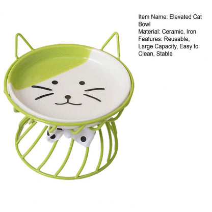 Elevated Cat Food Bowl Large Capacity